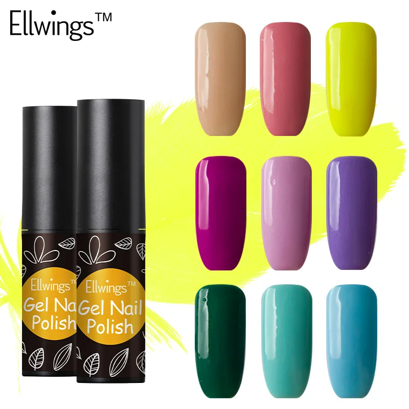 Ellwings 1pcs Soak Off Long Lasting Gel Varnish Semi Permanent Glitter font b Nail b font