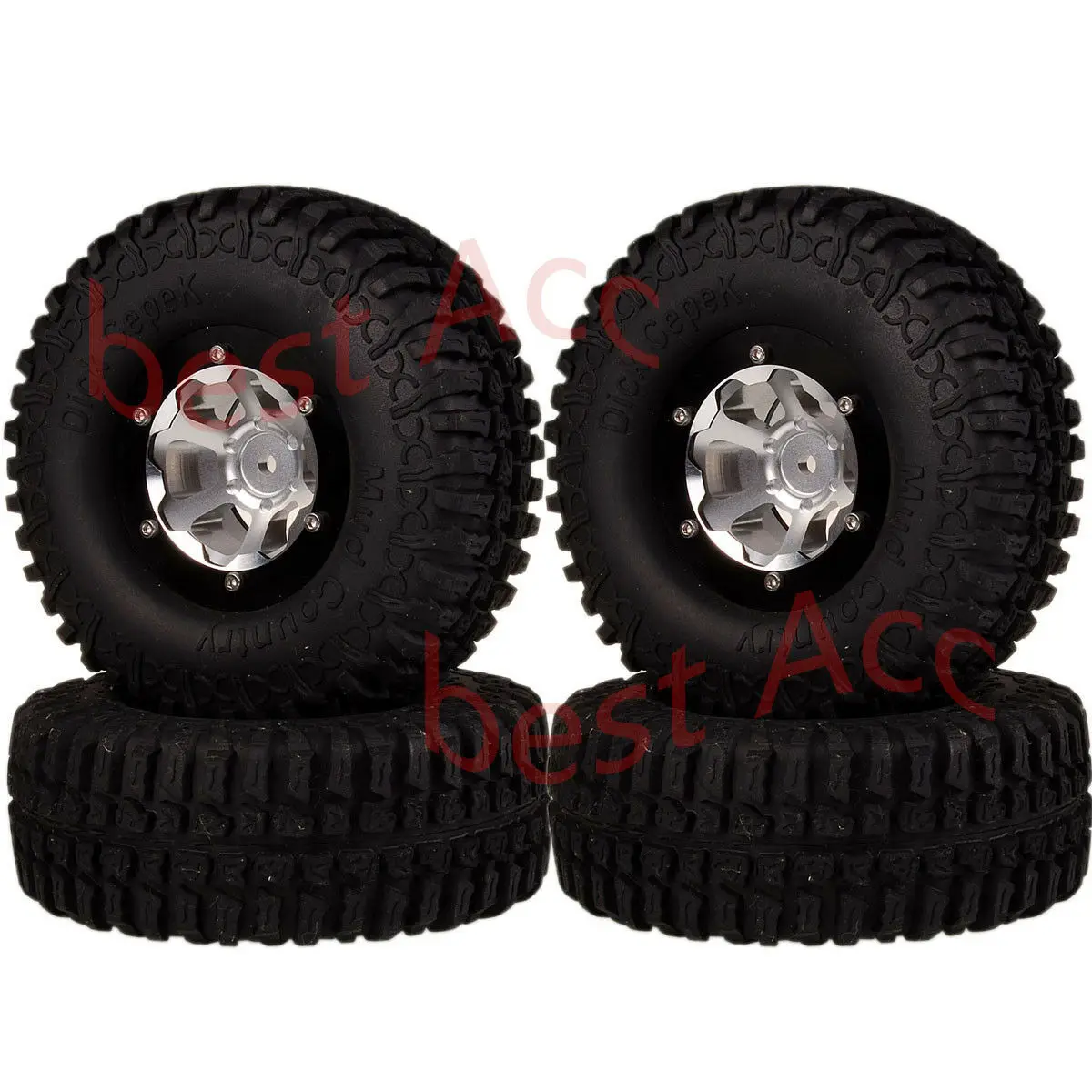 

Wheel Rim & Super Swamper Tyre For RC 1/10 Rock Crawler TRX-4 CC01 1061-7036 4P
