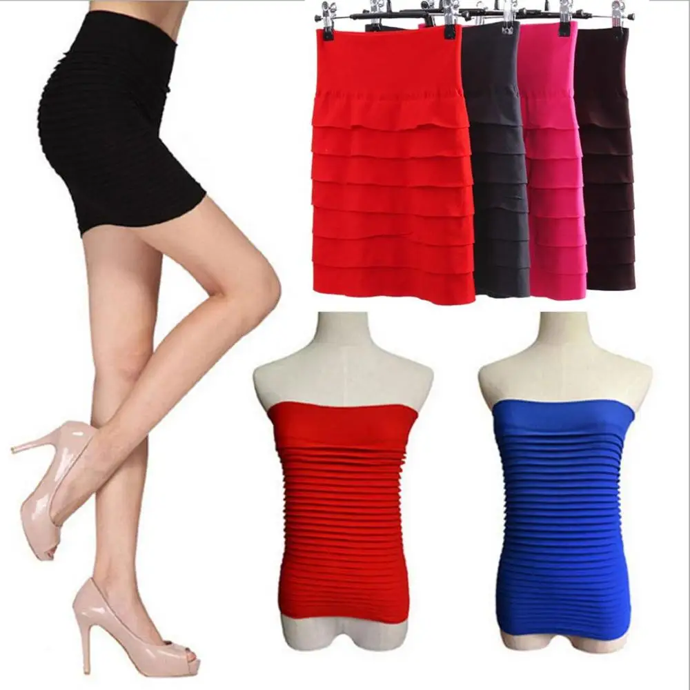 Модная летняя юбка с высокой талией эластичная плиссированная короткая юбка карамельного цвета облегающая мини-юбка черный синий красный белый