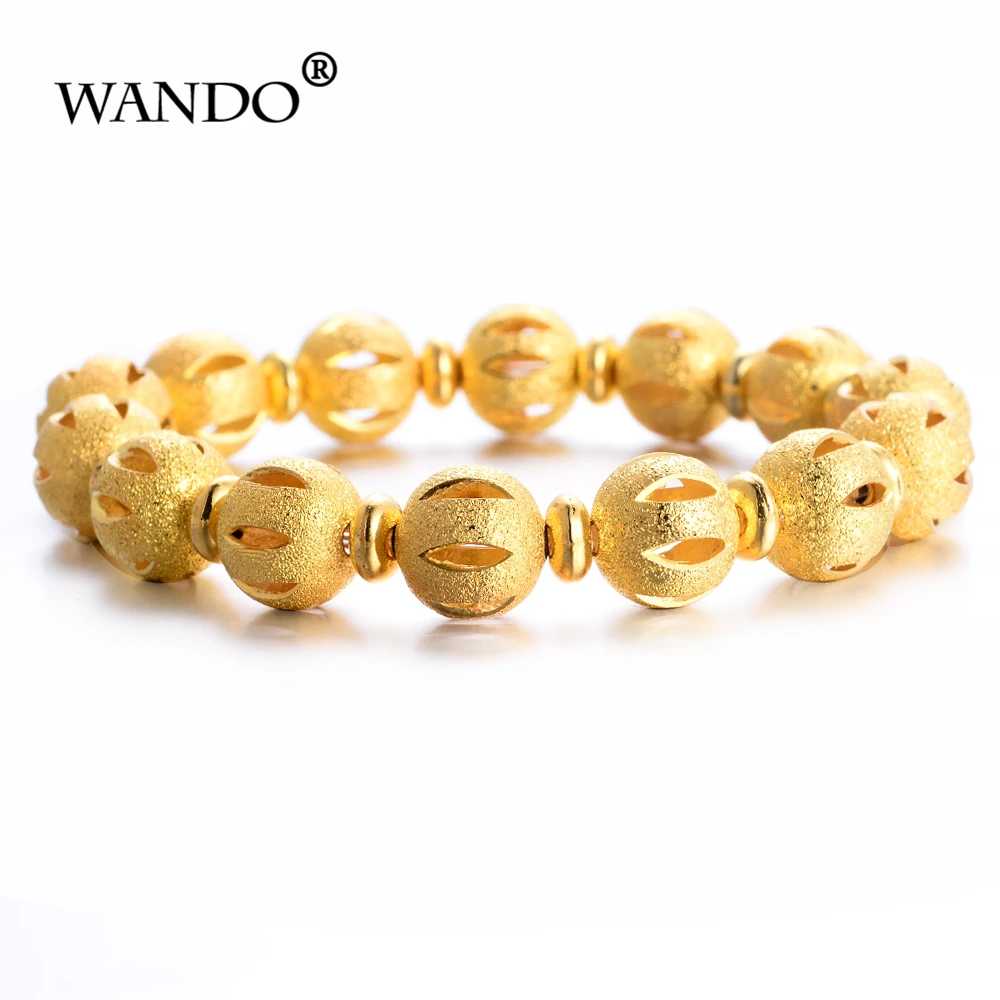 WANDO новый фонарь браслеты из круглых бусин для женщин Девушка золотое