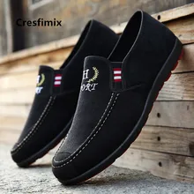 Cresfimix zapatos hombre; Мужская мода; удобные лоферы без шнуровки размера плюс; крутая Уличная обувь для мужчин; Уличная обувь синего цвета; C5089