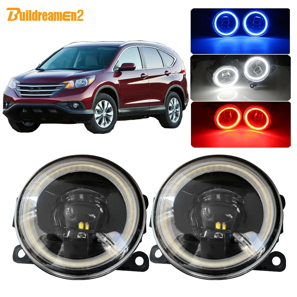 

Buildreamen2 For Honda CR-V CRV 2.4L L4 Car H11 LED Fog Light Angel Eye DRL Daytime Running Light 12V Styling 2012 2013 2014
