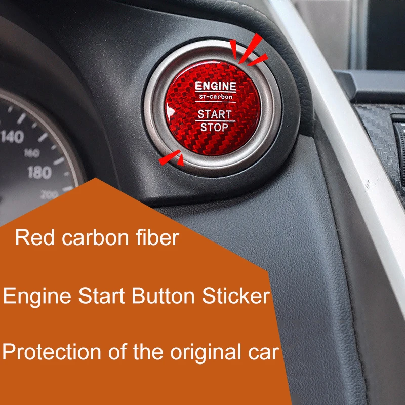 For Alfa Romeo Giulia 17-18 Red Start/Stop Carbon Fiber Switch Button Cover Trim For Alfa Romeo Giulia 17-18 Red Start/Stop Carbon Fiber Switch Button Cover Trim