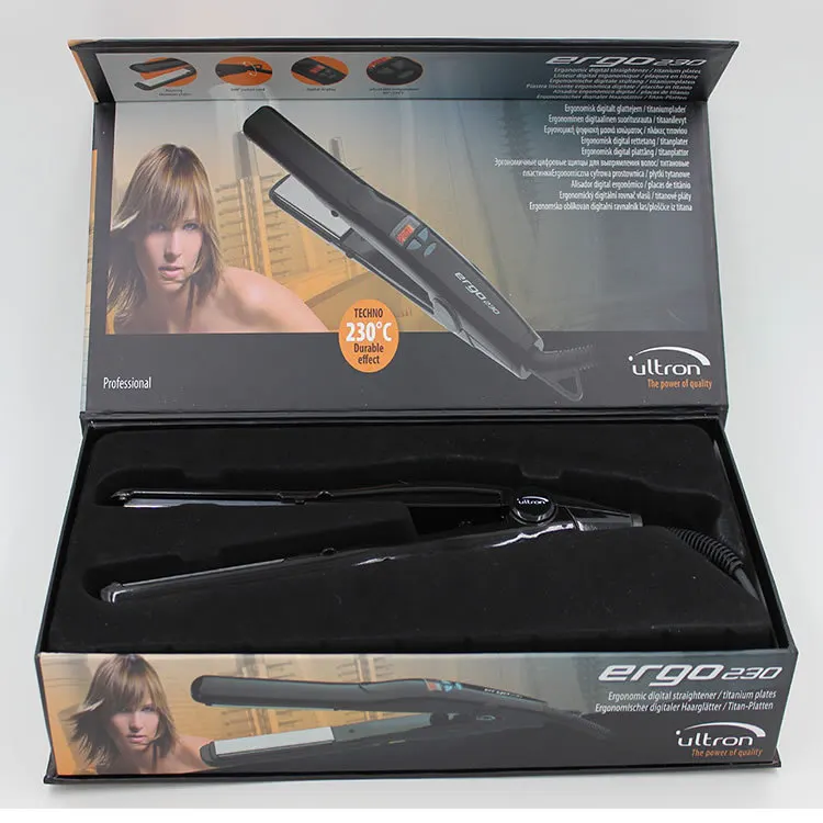 

Professional ultron ergo Ceramic Ergonomic digital Hair lisseur titanium plates Ergonomischer digitaler Haargl/Titan-Platten