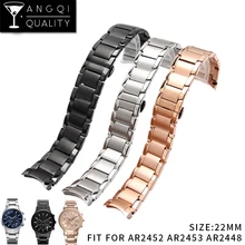 Ремешки для часов из нержавеющей стали для часов Армани ар2452 AR2453 AR2448 ремешок для часов Бабочка Пряжка скраб черный серебро розовое золото