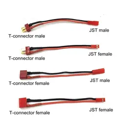 4 шт. деканов T-разъем T штекер разъем JST Мужской Женский преобразования адаптер 18AWG Мягкие силиконовые провода 10 см для RC Хобби ACC