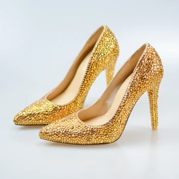 

Gold Shoes and Bag Set Wedding Shoes Women Matched Bag For Party Evening Dress Shoe Customize Birthday Gift Girls Ladies Pumps