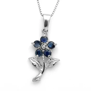 

Collier Collares Qi Xuan_Dark Blue Stone Flower Pendant Necklace_Real Necklace_Quality Guaranteed_Manufacturer Directly Sales