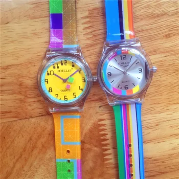 

women men high quarlity plastic waterproof wristwatches luxury brand fashion children kids colorful strap cartoon watchstudent