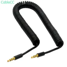 Gold-plated 4-stage spring telescopic audio male to male spiral car AUX audio cable DC3.5 male to male 3 meters for mobile compu Gold-plated 4-stage spring telescopic audio male to male spiral car AUX audio cable DC3.5 male to male 3 meters for mobile compu