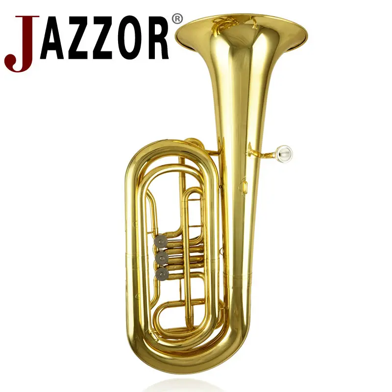 JAZZOR JBBB 300 3 flat keys Professional bass tuba B Flat Gold Lacquer