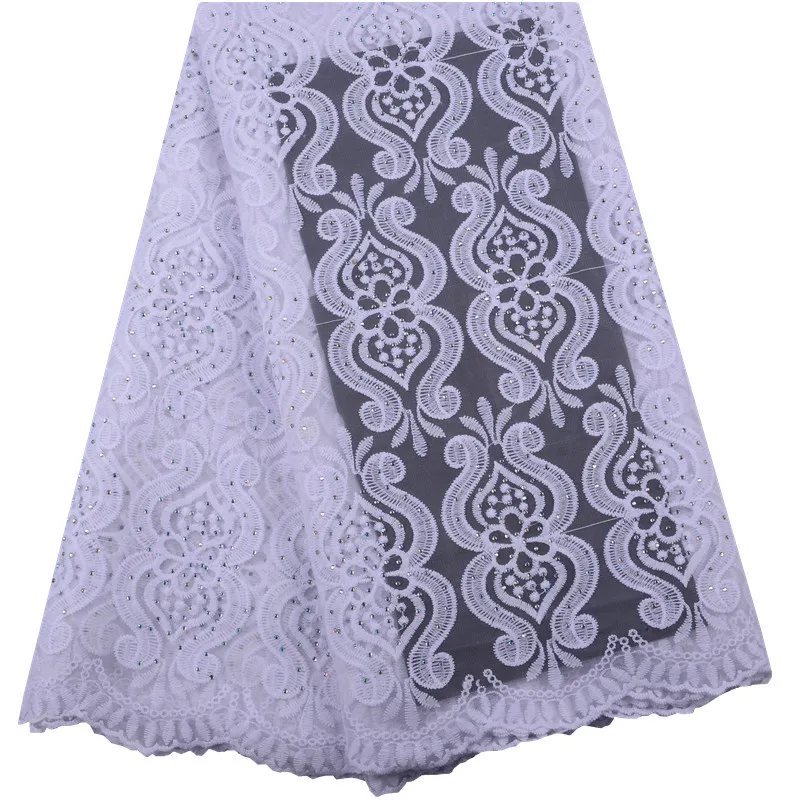 

Чистый белый нигерийский сетчатый кружевной материал 2019 Женская Высококачественная гипюровая кружевная ткань для свадебного платья S1498