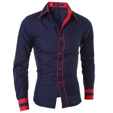 Men Shirt 2017 Fashion Brand Men’S Cuff Striped Long-Sleeved Shirt Male Camisa Masculina Casual Slim Chemise Homme XXL SHDWQ