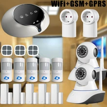 Chuangkesafe Chuangkesafe WIFI/GSM Sistema de Alarma para la Seguridad Casera Interder + cámara IP CCTV Casa Inteligente