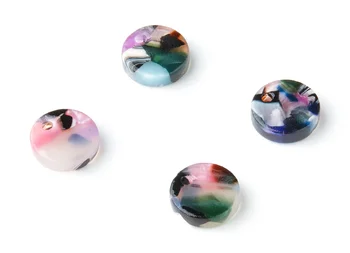 

Acetate Acrylic Charms - Acetate Charm - Round Earrings - Jewelry accessories - 12pcs/lot - 9x9x2.55mm - AC1151