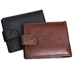 2019 мужские кожаные кошельки кошелек Для мужчин Пряжка держатель для карт Короткие сцепления карманные бумажники для монет