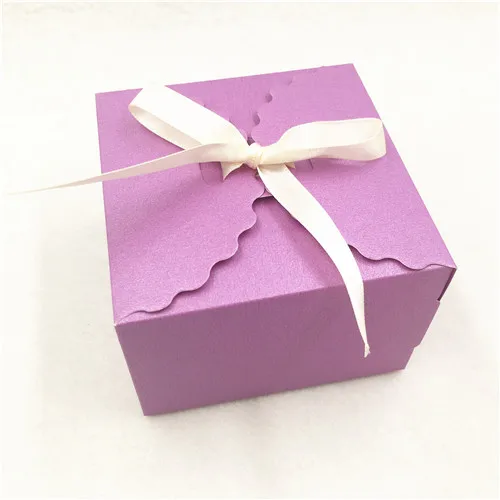 20pcs Kraft Paper Square Candy Box Rustic Wedding Favors Party Gift Boxes with Free Ribbon,DIY Handmade gift packing paper boxes