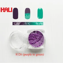 Двойной Цветной термохромный пигмент, пигмент, чувствительный к температуре, Цвет: фиолетовый-зеленый, активная температура: 31 Цельсия