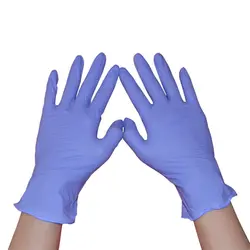 100 шт медицинские фиолетовые одноразовые нитриловые перчатки сильные домашние чистящие одноразовые перчатки, пищевое качество чистящие