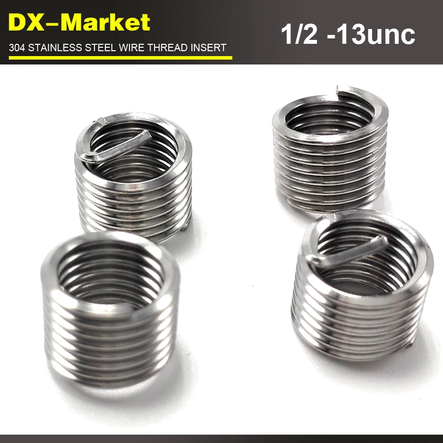 

1/2-13unc x1.5D , 50pcs , 304 stainless steel 1/2 unc thread inserts , sus304 wire thread repair fasteners