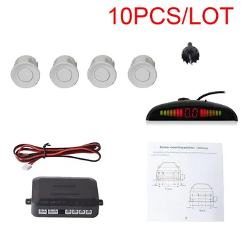 

10pcs Auto Vehicle Reverse Backup Radar System with 4 Parking Sensors Distance Detection + LED Distance Display + Sound Warning