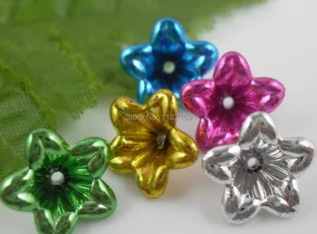 

Free Shipping 500Pcs Mixed resin Morning Glory Flower Beads Caps 12x6mm