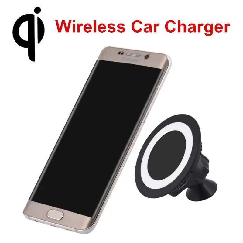 Universal Sticky Qi Wireless Mobile Phone Car Charger 360 Rotation Auto Charing Pad for Samsung Galaxy S7 Edge Power Adapter