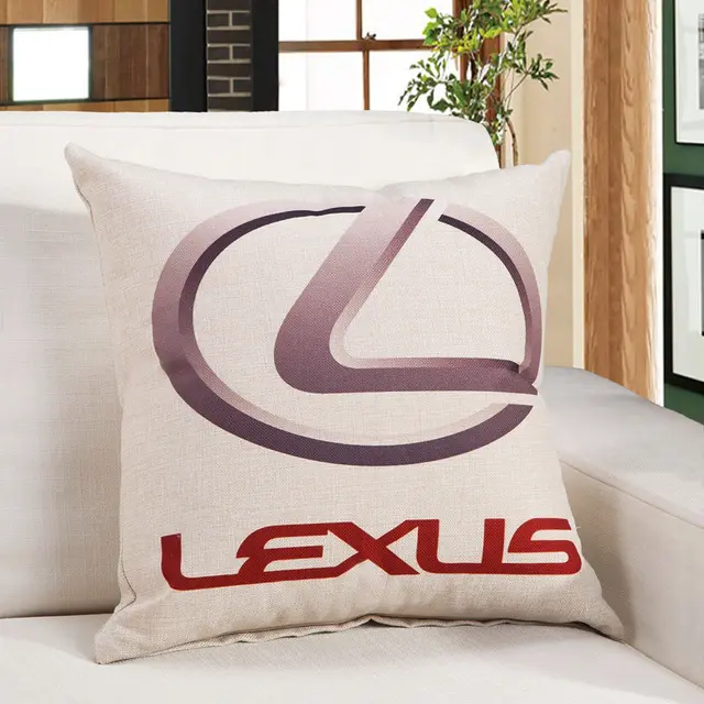 Brand logo car square cushion cover cotton linen fashion decorative