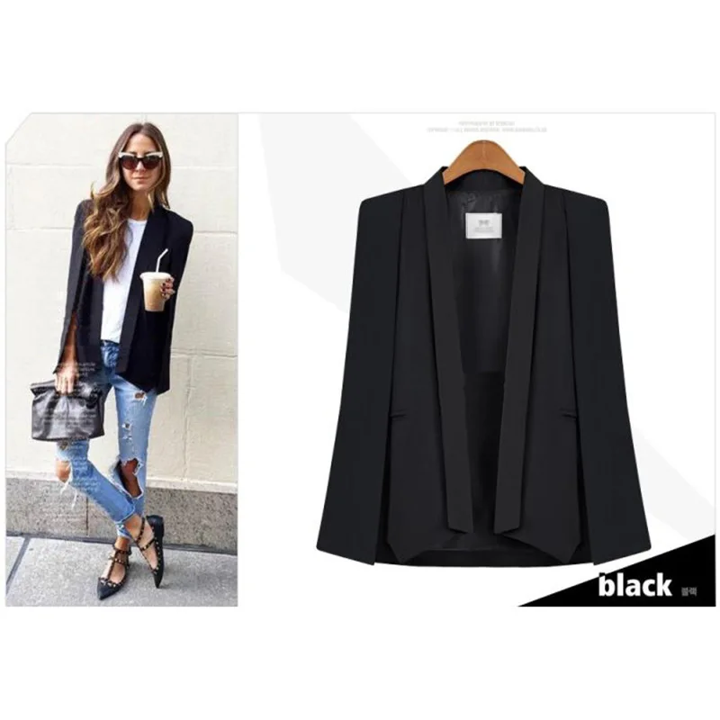 

2019 New Spring Women Cape Shawl Small Suit Thin Loose Suit Jacket Temperament Elegant Female Office Coat Clothing