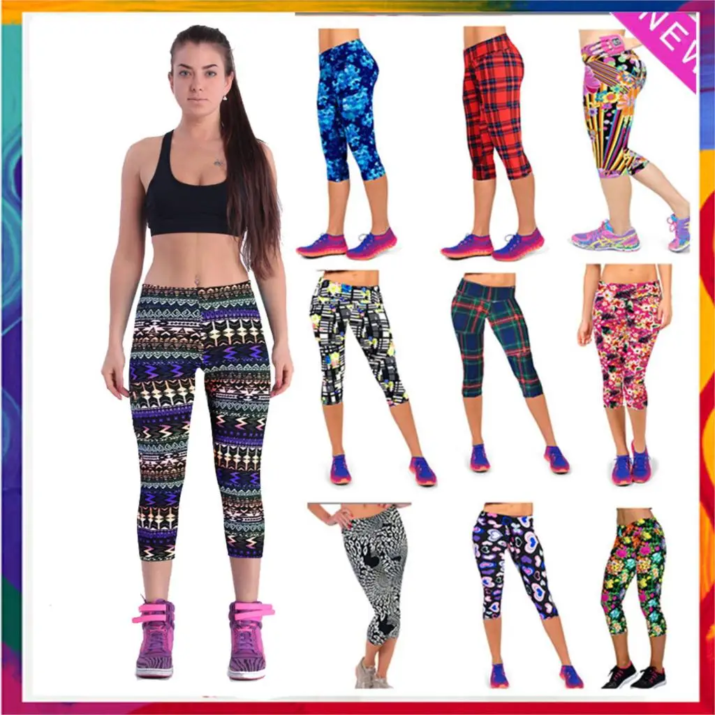 Chsdcsi mujer leggings recortada Pantalones aventura aptitud impresión deportes leggings chica punk Pantalones Jeggings Leggings