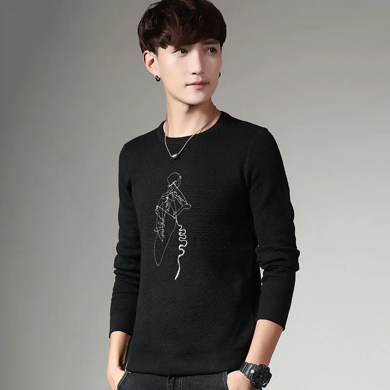 

Winter Sweater Men 2017 New Autumn Hot Sale Top Design Fashion Patchwork Cotton Soft Pullover Men O-neck Casual Brand Clothing
