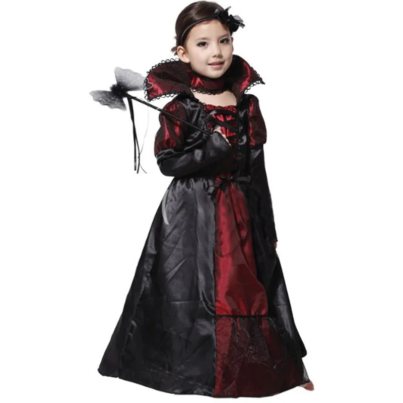 Royal Vampire Costume for Girls Deluxe Set Halloween Gothic Victorian Vampiress Queen Dress Up Party