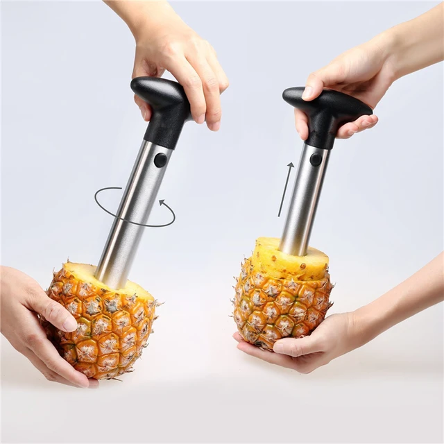 Pineapple Corer, [Upgraded, Reinforced, Thicker Blade] Newness Premium  Pineapple Corer Remover (Black)