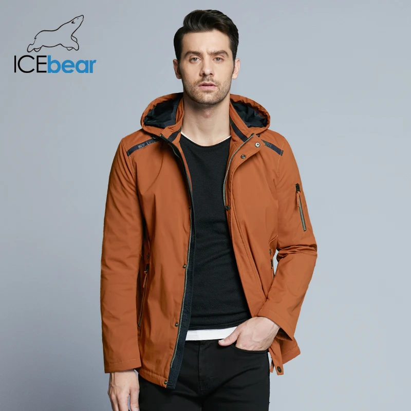 

ICEbear 2018 Casual Autumn Business Men's Jacket Short Overcoat Hoodie Tops Man Coat Spring Fashion Brand Men Coats MWC18040D