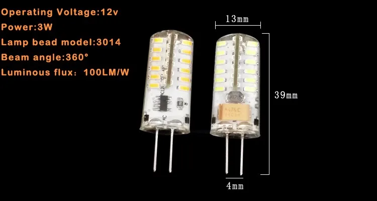 Мини G4 светодиодный светильник 3014 Светодиодный светильник 5 Вт AC DC 12 В светодиодный G4 SMD светильник 360 Угол луча люстра светильник s Заменить Галогенные G4 лампы