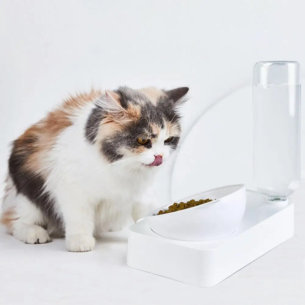 

Pets Water And Food Bowl Set Cat Collar Cat And Dog Anti-Overturning Feeder Cat Grooming Pet Supplies