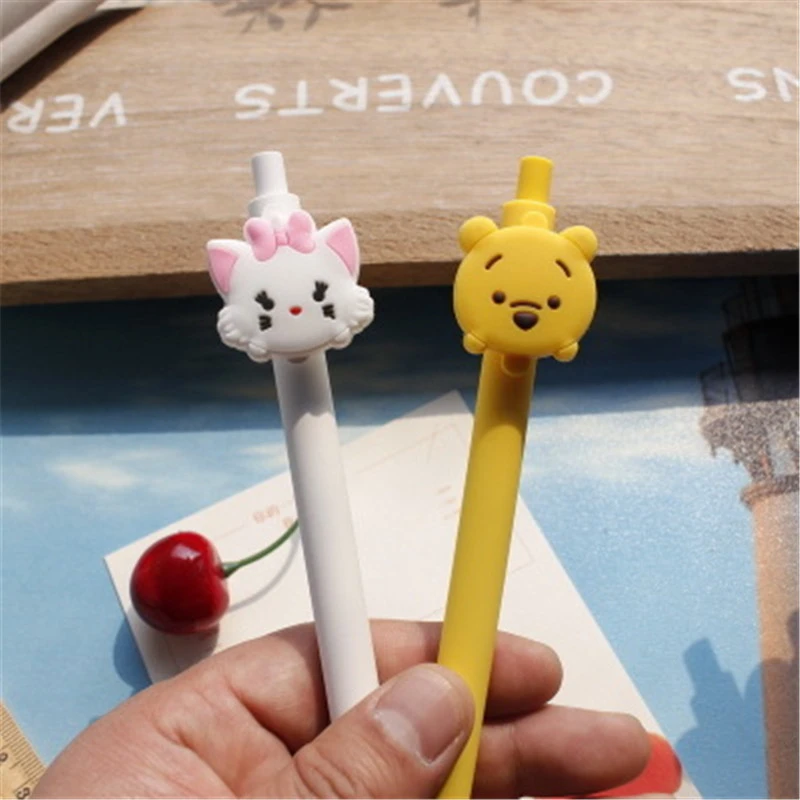 15 шт. Милая гелевая ручка Микки Kawaii 0 5 мм черные чернила конфеты цветные ручки для