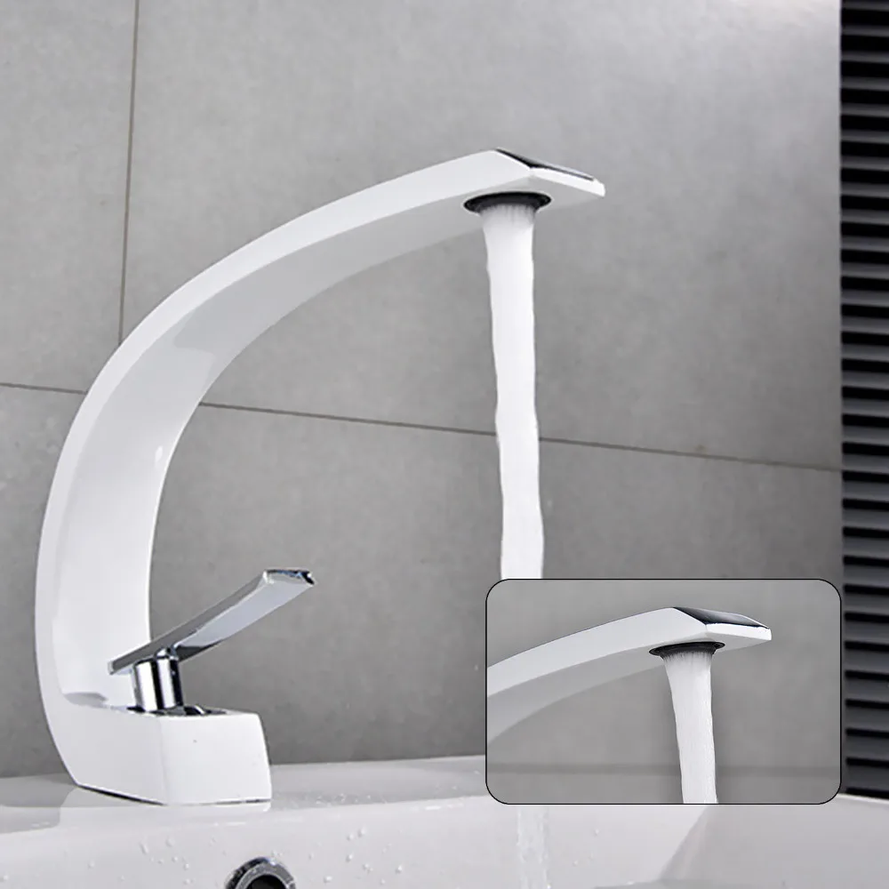 

Home Sink Washbasin Faucet Bathroom Water Tap Hot Cold Water Tap Single Lever Mixer Deck Mount Waterfall Bathroom Faucet