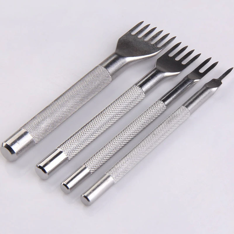 

Useful 4pcs/Set Leather Craft Tools Hole Punch Tools Set Kit Convenient Diamond Point Chisel DIY Tool High Quality