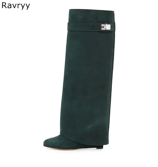 wedge boots long