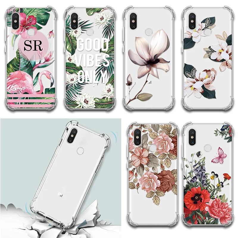 

Flamingo Flower Pattern Phone Fundas For Xiaomi Mi 6 Airbag Drop Proof Soft Case For Xiaomi Redmi 5 Plus Note 4X Note4 4pro Case
