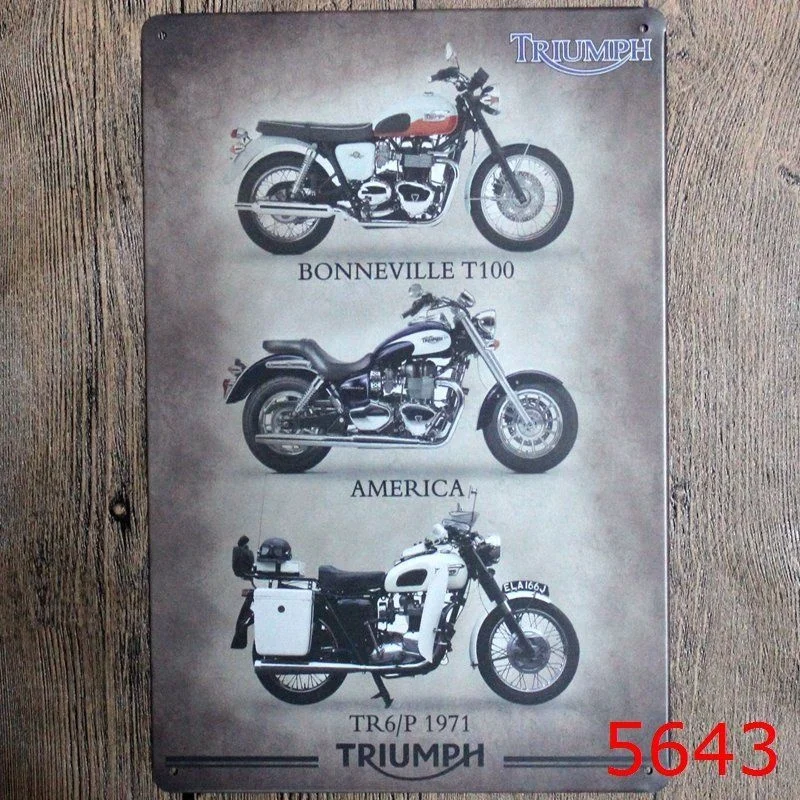 

8""x12" Metal Tin Sign Triumph Motorcycle Bar Pub Home Vintage Retro Poster Cafe Art Decor