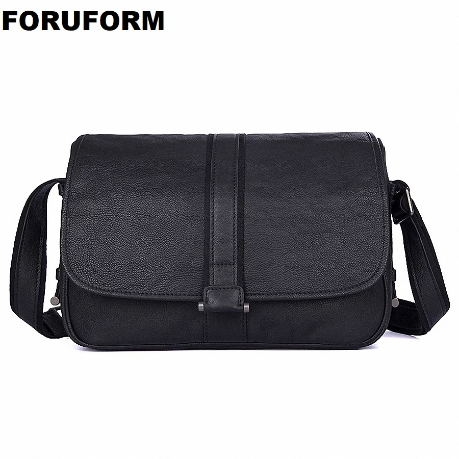 Genuine Leather Shoulder Bags Fashion Men Messenger Bag Large Ipad Male