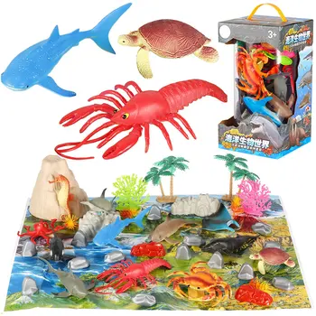 

Dinosaurs Triceratop Model Toys Poultry Jurassic World Marine Life Shark Pool Fish Early Education Marine Animals Kids Toys Boys