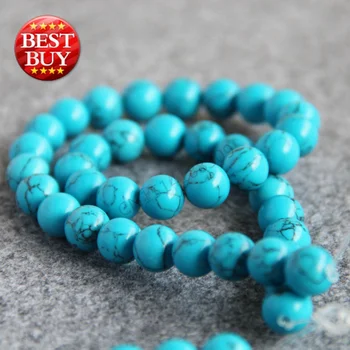 

Necklace Bracelet 10mm Blue Turkey Howlite loose DIY Beads 15inch Jewelry making Design Accessory Parts Crafts Stones Balls