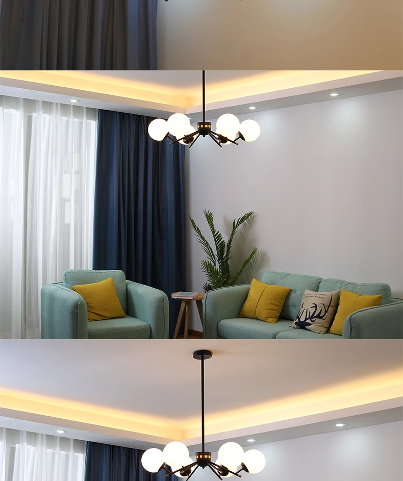Современный стеклянный шар на подвеске гостиная кухня спальня минималистичные длинные подвесные люстры освещение блеск