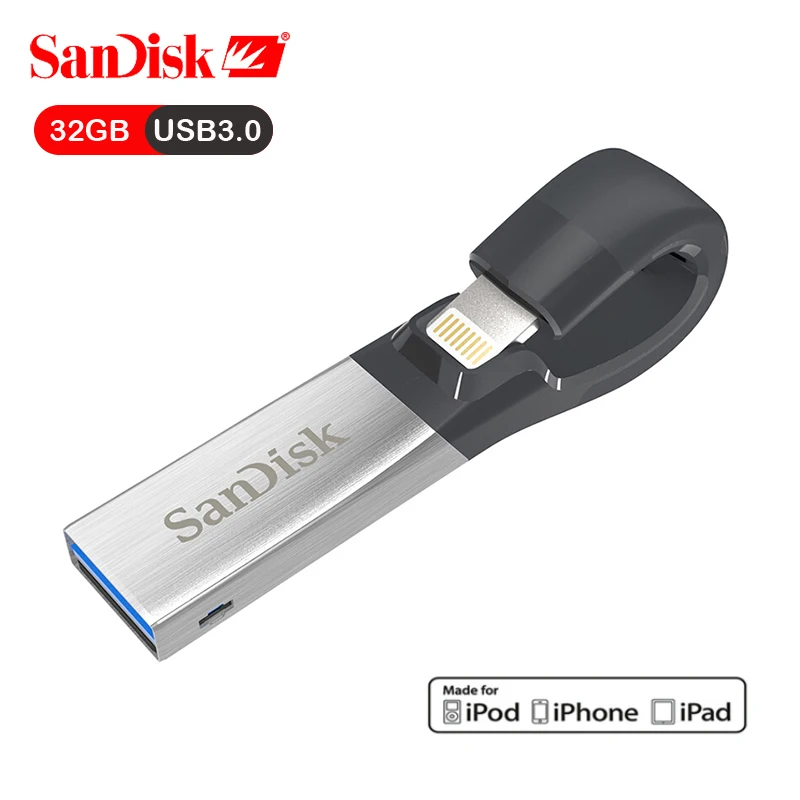 

SanDisk USB Flash Drive 32GB OTG USB3.0 SDIX30N Pen Drives lightning USB Stick pendrive for iPhone x 8 iPad iPod APPLE MFi