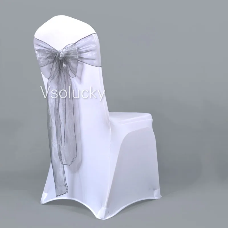 Organza Chair Sash Wider Bows for to be Bride Wedding Birthday Party Decoration 