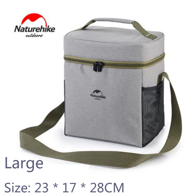Naturehike сумка-холодильник на открытом воздухе, сумки-термосы для еды, сумки для пикника, походные, вечерние, водонепроницаемые, инкубатор, изолированные, Сумка с подогревом, Ланч-бокс, сумка Tot - Цвет: Grey Large