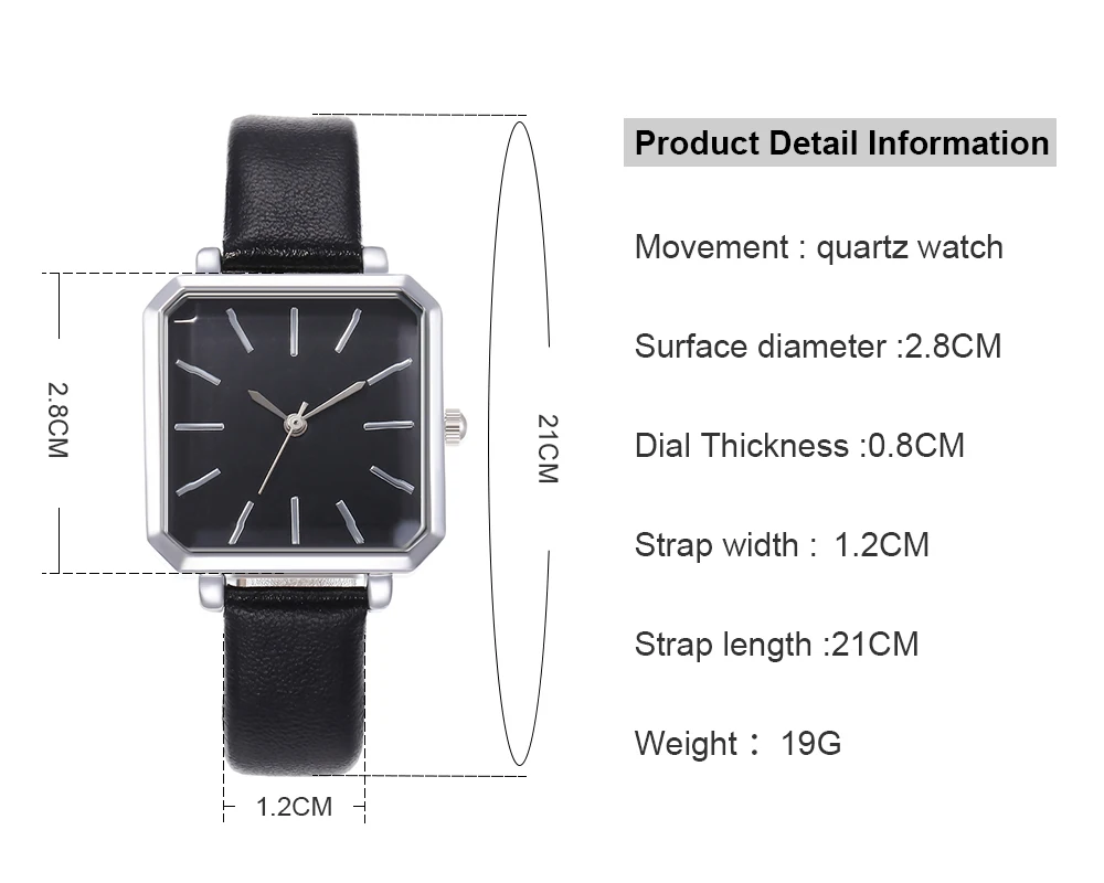 Top Brand Square Woman Bracelet Watch Contracted Leather Crystal WristWatches Women Dress Ladies Quartz Clock Dropshiping